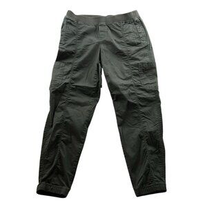Eddie Bauer Womens Cargo Jogger Pants Size 8 Elastic Waist Pull On Olive Green